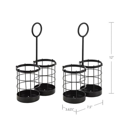 Metal Buffet Caddy Tabletop Organizer, Flatware Napkin and Plate Picnic Caddy Stackable Serving Set for Kitchen, Picnic, Camping, Party,Dining, Entertaining, Parties,Thanksgiving