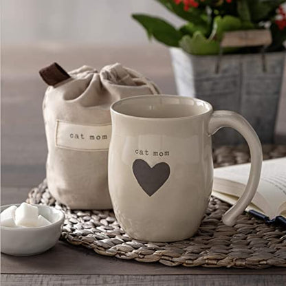 DEMDACO Warm Heart Collection Dad Heart Mug, Stoneware, Gray, 16 oz | Meaningful Coffee Mug for Cherished Relationship Reminders, Curved Handle, Comfy Grip, Hand-Thrown, Microwave-Safe - style: Dad