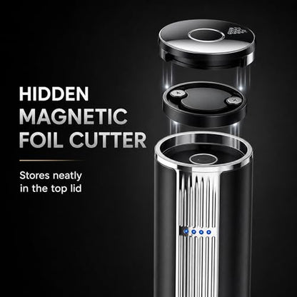 BLUBYEES Electric Wine Bottle Opener with Charging Base & Built-in Foil Cutter – Rechargeable Intelligent Touch-Activated Automatic Corkscrew – Luxury Christmas Wine Gifts for Women, Men, Seniors | Automatic touch-activated cork removal and ejection, Buil