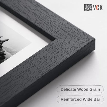VCK 8x10 Picture Frame - 6 Pack, Black Wide Border Wood 10x8 Photo Frames, Multi-Directional Display Family Photos, Office Prints, Studio/Gallery, Tabletop & Wall Hanging - color: Black, size: 8 x 10