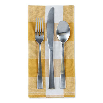 DII Buffalo Check Collection, Classic Farmhouse Cloth Napkin Set, 20x20, Honey Gold, 6 Piece - color: Honey Gold, size: 20" x 20" (Set of 6)
