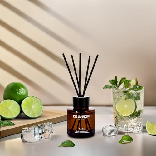 Mojito Scent Reed Diffuser Oil – Long-Lasting Diffusers for Home with Lime, Mint, Apple & Rum – Premium Essential Oils for Room Fragrance & Relaxation – 50ml - size: 50ml / 1.7 fl.oz