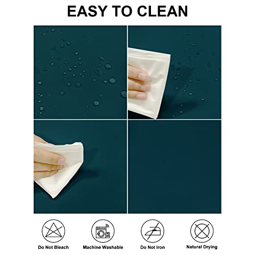 Fokitut 2 Pack Waterproof Rectangle Tablecloth, 90x156 Inch,Stain Resistant and Wrinkle Polyester Table Cloth, Fabric Table Cover for Kitchen Dining, Wedding, Party, Holiday Dinner-Peacock Blue - color: Peacock Blue, size: 90x156''-2pack