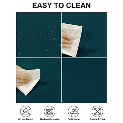 Fokitut 2 Pack Waterproof Round Tablecloth, 90 Inch, Stain Resistant and Wrinkle Polyester Table Cloth, Fabric Table Cover for Kitchen Dining, Wedding, Party, Holiday Dinner-Peacock Blue - color: Peacock Blue, size: Round-90''-2pack