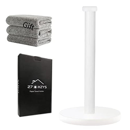 White Paper Towel Holder - Countertop Standing Holder for Kitchen - color: White