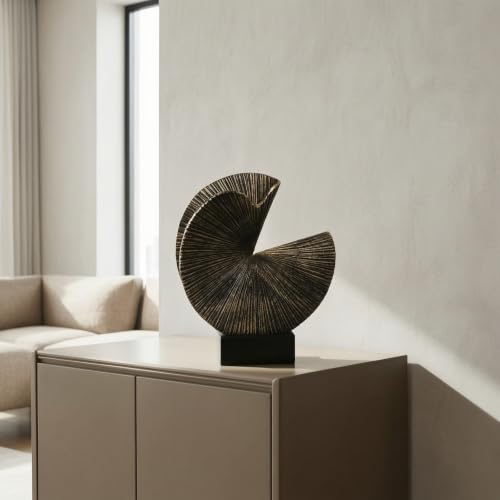 Geometric Sculpture Abstract Tabletop Sculpture Textured Shelf Decor for Bookshelf, Entryway