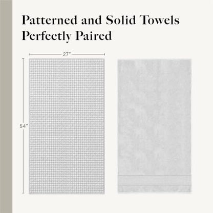 Modern Threads 6 Piece Cotton Bath Towel Set – Ultra Soft 600 GSM Towels – Bathroom Set with Hand Towels and Washcloths – Waffle (White) - color: White, size: Standard, style: Waffle