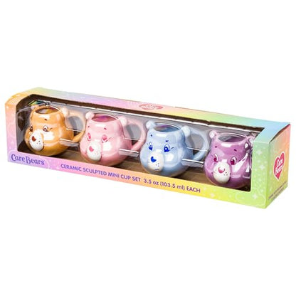 Silver Buffalo Care Bears 4 Piece Sculpted Ceramic Mini Mug Set Featuring Cheer, Grumpy, Share, and Tenderheart Bear, 4 Ounces - color: Multicolor