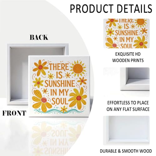 5x5 Inch Farmhouse Wooden Box Decor 006 - color: White
