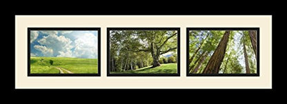 ArtToFrames Collage Photo Frame Single Mat with 3-4x6 Openings with Satin Black Frame and Black mat. - color: 3 - 4x6 - (2136), size: Black