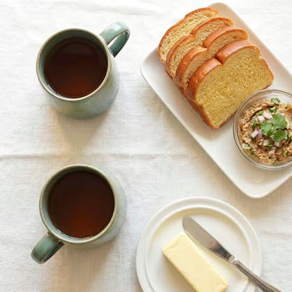 Bosmarlin Large Ceramic Coffee Mug Set of 4, 23 Oz, Microwave and Dishwasher Safe, Reactive Glaze, Big Oversized Tea Cup (Pale Green) - color: Teal