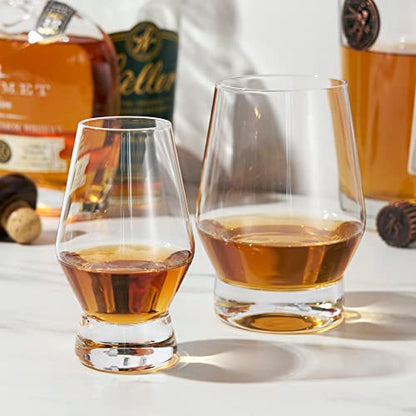 Viski Whiskey Glasses with Heavy Footed Base - Crystal Tumblers for Scotch, Bourbon, Cocktails - 18.5 Oz Set of 2 - style: Heavy Footed Whiskey Glasses