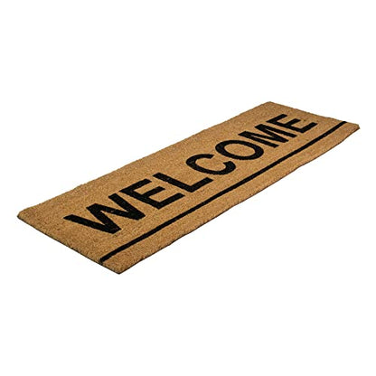 Northlight Natural Coir Outdoor Rectangular Welcome Doormat 16" x 48"