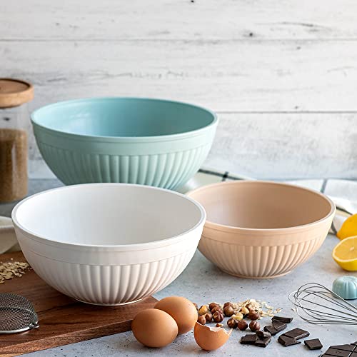 Nordic Ware Prep and Serve Mixing Bowls Set, 3-Piece, Earth-Tones - color: Earth-Tones, size: 3-Piece