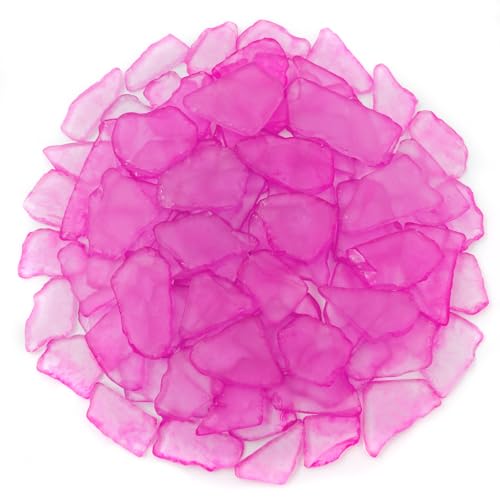 Keedolla 15 Oz Flat Frosted Sea Glass Vase Filler Crushed Tumbled Seaglass Stones Pieces Bulk for DIY Crafts, Wind Chimes, Jewelry Making - Rose Red - color: Rose Red, size: 15 OZ / 0.93 LB