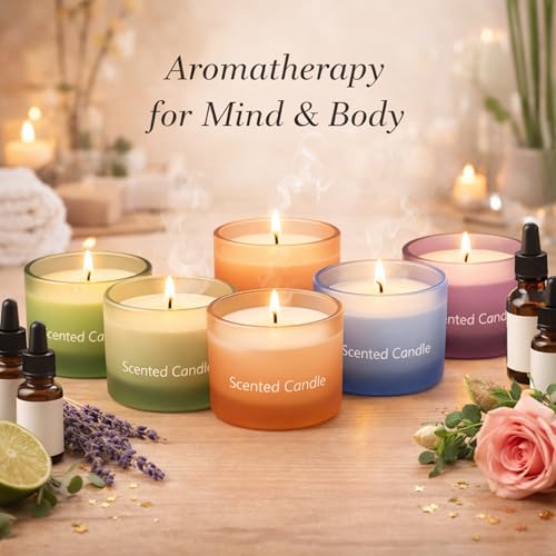 Soy Wax Candle Gift Set – Premium Holiday Scents for Relaxation & Festive Ambience – Long-Lasting, Clean Burn Aromatherapy Candles – Perfect Christmas, Gift for Aromatherapy Lovers