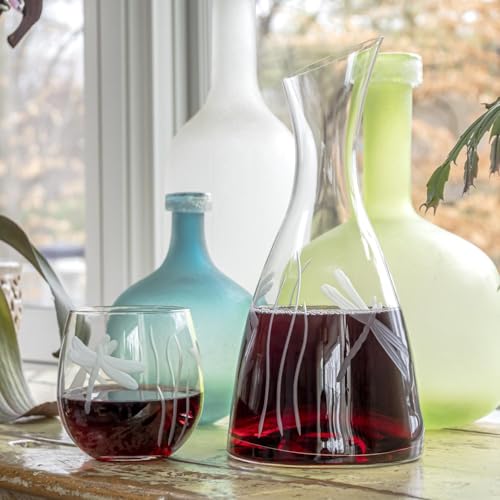 Rolf Glass Dragonfly 37.25oz Wine Carafe | Lead-Free Diamond-Engraved Glassware | Elegant Wine Decanter For Any Occasion - color: Carafe