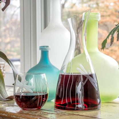 Rolf Glass Dragonfly 37.25oz Wine Carafe | Lead-Free Diamond-Engraved Glassware | Elegant Wine Decanter For Any Occasion - color: Carafe