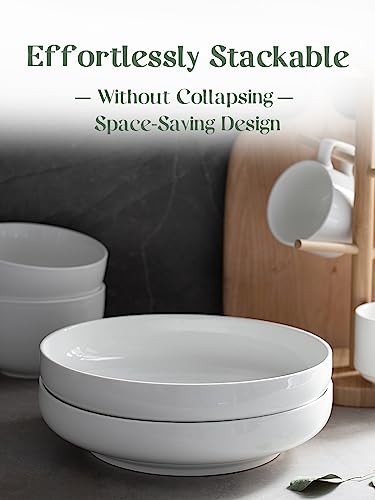 DOWAN Pasta Bowls, 65 oz Large Salad Bowls Set of 2, 10'' Serving Bowls for Wedding, Ceramic Shallow Bowl Plates, Serving Dishes for Entertaining, Microwave Dishwasher Safe