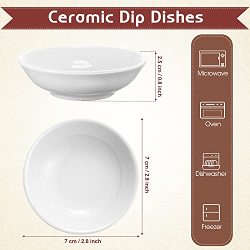 50 Pcs Soy Sauce Dish 1.2 oz White Dipping Bowls Bulk, Ceramic | 1.2 oz Dishes for Sushi Ketchup Vinegar, Asian Condiment Set for BBQ Dip, Restaurant Bulk Appetizer Party Serving Bowls - style: Ceramic