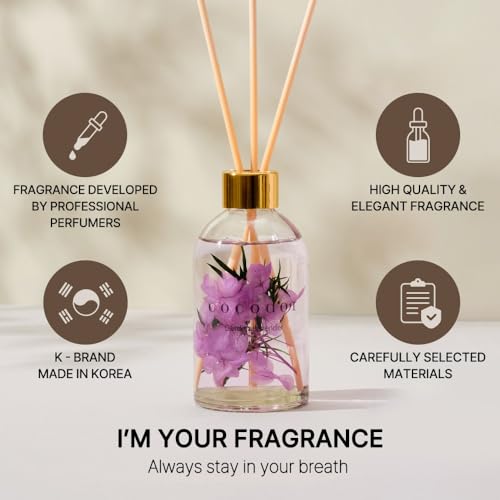 COCODOR Herbarium Reed Diffuser/April Breeze/6.7oz(200ml)/ Fragrance Scent Essential Oil Stick Diffuser Set for Bedroom Bathroom Home Décor - size: Herbarium/6.7Ounce/1Pack