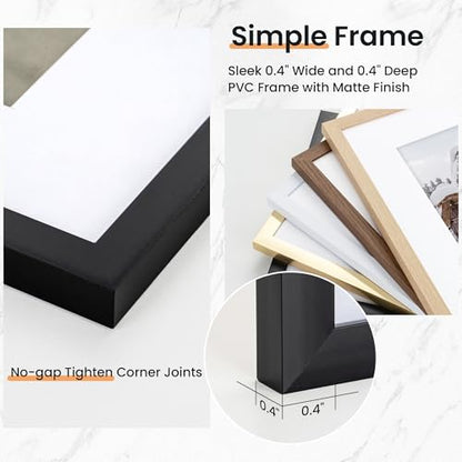 5x7 inch Picture Frame, 5x7 Photo Frames with 4x6 Removable Mat - High Definition Plexiglass - Vertical and Horizontal Display - Wall Hanging Frame - Black, 5 Pack - color: Black, size: 5x7, 5P