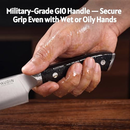 PAUDIN Chef Knife,8 Inch Professional Kitchen Knife Dishwasher Safe,Forged German Stainless Steel Sharp Cooking Knife,Ergonomic G10 Handle Full Tang Meal Prep Knives,Home Restaurant Gift for Men Women - color: Chef Knife - 8 inch