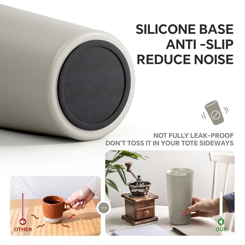 Ideus 17 oz Travel Coffee Mug, Double Wall Vacuum Stainless Steel Insulated Coffee Tumbler With Lid, Splash-Proof & Cup Holder Friendly, Keeps Drinks Hot/Cold, Dishwasher Safe, Celadon - color: Celadon