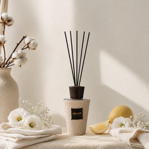 Reed Diffuser for Home, Clean Linen, 5.1 fl oz (150 ml) | Reed Diffuser Sticks, Decorative Glass Bottle, for Bathrooms, Bedrooms, Living Rooms and Offices, Gift Box Packaging