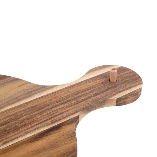 Round Charcuterie Board - 15" x 22" Large Round Charcuterie Board with Peg for Interchangeable Decorative Topper, Round Charcuterie Boards in Acacia, Round Cutting Board with Handle - style: Round Charcuterie Board