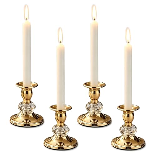 Candlestick Holders Taper Candle Holders, Candle Stick Candle Holder for Table Centerpiece, Wedding Reception, Festive Christmas Mantel Decoration or Home Decor(Gold, 2 Sets(4 Pcs)) - color: Golden, size: 2 Sets(4 Pcs)