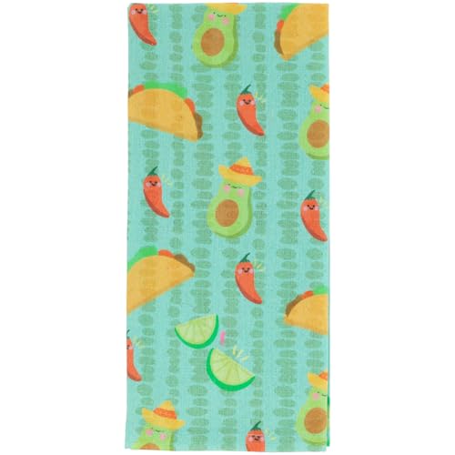 Boston International Dish Towel Set of Two Cotton Tea Towels, 28" x 18", Fiesta - color: Fiesta