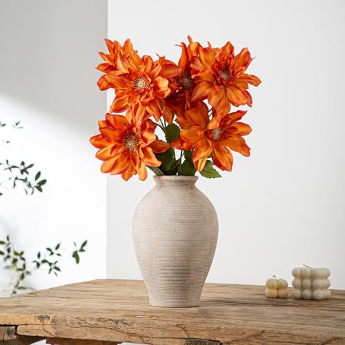 9 Inch Ceramic Vase,Farmhouse Pottery Flower Vase for Home Decor | Handcrafted Rustic Vase,Ceramic Flower Vase, Vase Decor,Farmhouse Style Pottery Vase for Home Decor, Living Room - color: D- 9"-retro