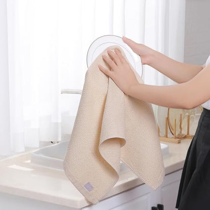 Homaxy 100% Cotton Waffle Weave Kitchen Dish Towels 24-Pack, Beige | 13 x 28 Inches, Ultra Soft Absorbent Dish Towels, Quick Drying Cleaning Towels - color: Beige, size: 13 X 28 - 24 Pack