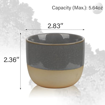 VanEnjoy Espresso Cups Set of 4 Stackable Coffee Mugs Colorful Unique Ceramic Glazed Demitasse Espresso Cups Gray Ceramic Espresso Mugs 5oz Espresso Cups for Tea Coffee - color: Blue