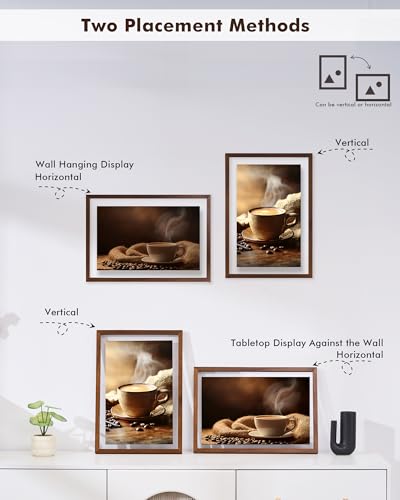 DLQuarts 18x24 Floating Picture Frame for 16x20/13x19/12x18/11x14 Photos, 2-Pack Solid Wood Double Plexiglass Wall Art Frames, Any Size Photo up to 18x24 Display, Black Walnut - color: Black Walnut, size: 18x24