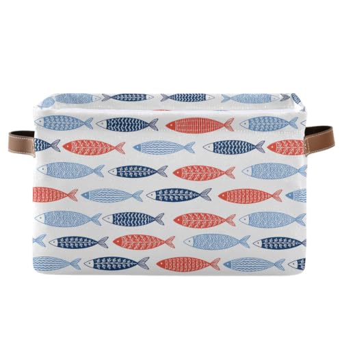 Fish Rectangular Storage Basket Organizer Bin Shelf Baskets For Clothes Gifts For Home Office Dorm - color: Fish1