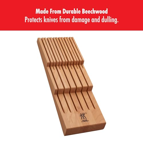 Zwilling 12-Slot In Drawer Knife Block, Beechwood - color: Natural, size: 12 slot