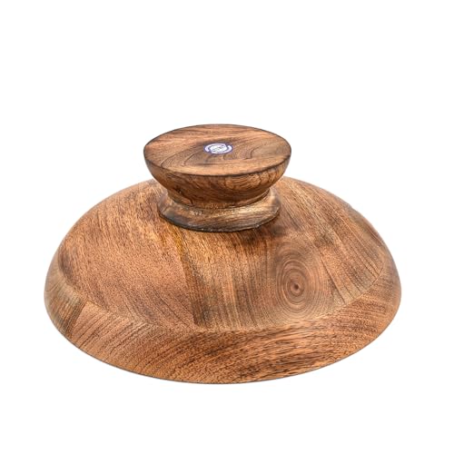 EDHAS Decorative Bowl Round Centerpiece for Dining Table, Living Room, or Kitchen Décor – Rustic Burnt Finish (12" X 12" X 4.75")