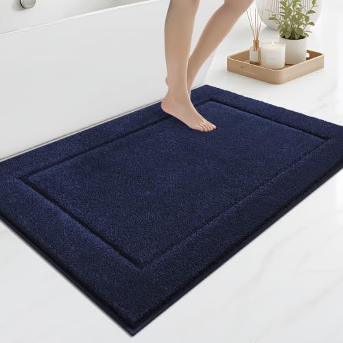 anllugs Bathroom Rugs, Non-Slip Bath Rugs, 30" x 46", Blue | Extra Soft, Super Absorbent, Machine Washable, Quick Dry, Bath Mats for Shower and Bathtub, TPR Backing, Runner Rugs - color: Blue, size: 30" X 46"