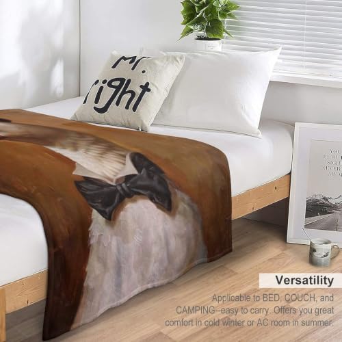 Gentleman Duck 02 Flannel Blankets Fleece Soft Throw Lightweight Plush Gifts for Couch, Bed, Cozy Sofa Plush, Chair, Lovers 50x60in(125x150cm) - color: Style-28, size: 50x60in(125x150cm)