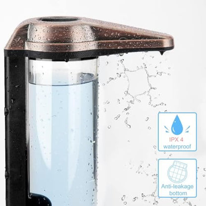 Secura 17oz Automatic Liquid Soap Dispenser, Touchless Battery Operated Hand Soap Dispenser with Adjustable Soap Dispensing Volume Control Dial, Personal Care Dispenser (Antique Copper) - color: Antique Copper, size: 500ml