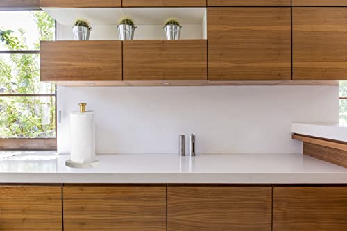 Paper Towel Holder Countertop, Standing Paper Towel Roll Holder for Kitchen Bathroom, with Weighted Marble Base for One-Handed Operation (Gold), Gold Paper Towel Holder, Marble - color: Gold-b
