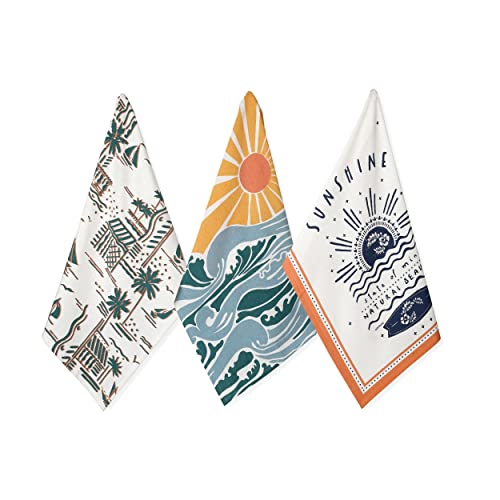 Folkulture Cute Kitchen Towels - Summer Kitchen Towels with Hanging Loop | 100% Cotton, Machine Washable, Tea Towels for Dying Dish Kitchen Essentials, Housewarming Gifts New Home, 20 X 26 Inch - color: Aloha