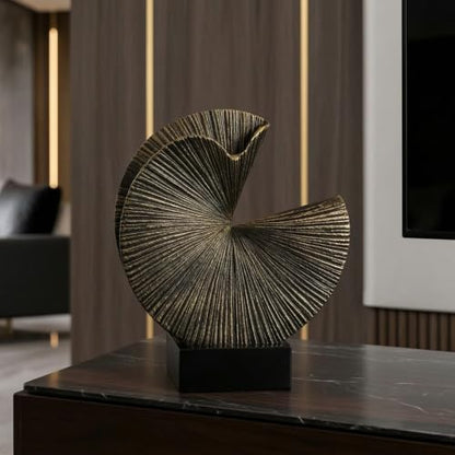 Geometric Sculpture Abstract Tabletop Sculpture Textured Shelf Decor for Bookshelf, Entryway