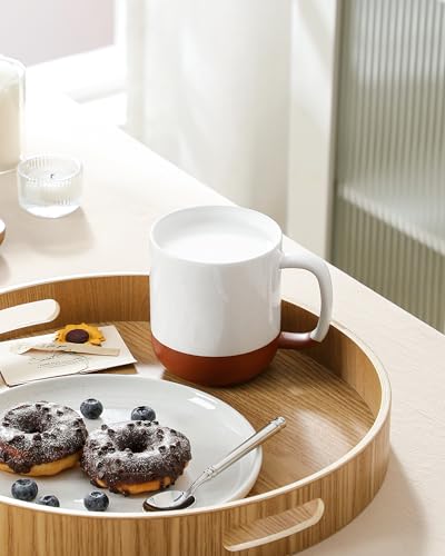MALACASA Ceramic Coffee Mugs Set of 4, 16oz Coffee Cups, Modern Farmhouse Mugs for Coffee, Latte, Tea, Hot Chocolate, Cappuccino, Milk, Microwave & Dishwasher Safe, Khaki White, Series TARA - color: Khaki White, size: 16 Oz