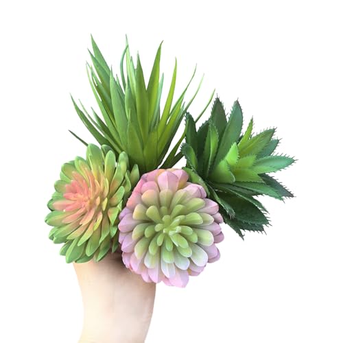 4Pcs Artificial Succulent Plants Set, Realistic Fake Succulents for Home Garden Party Decor - color: Green