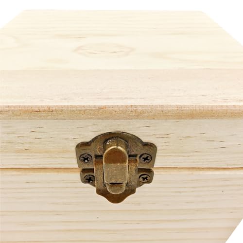 Anktily Unfinished Wooden Storage Organizer Box with Lid, Unpainted Wood Case Box for Small Keepsakes, Jewellery, Tea Bag Holder Case (16 Grids) - style: 16 Grids
