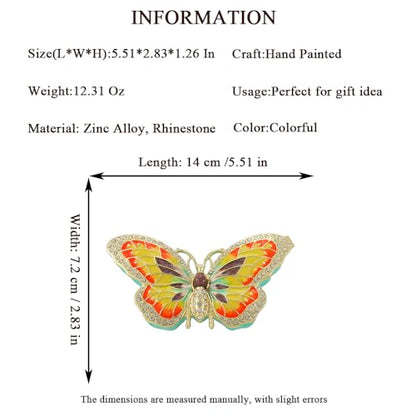 QIFU Hand Painted Colorul butterfly Style Enamel Trinket Box Hinged, Elegant Jewelry Box to Store Jewelry in Style - style: Butterfly