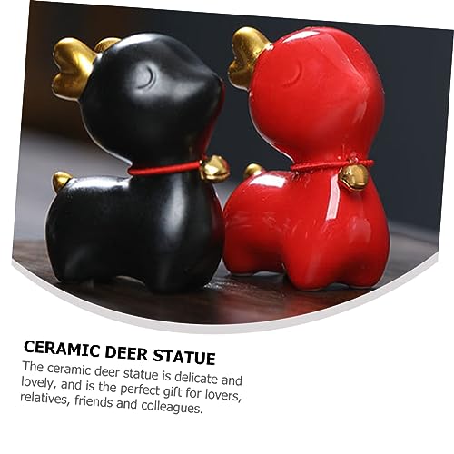 Cabilock Ceramic Deer Figurine Charming Desktop Decoration Contemporary Home Decor Animal Statue for Living Room Premium Ceramic Craft for Animal Enthusiasts